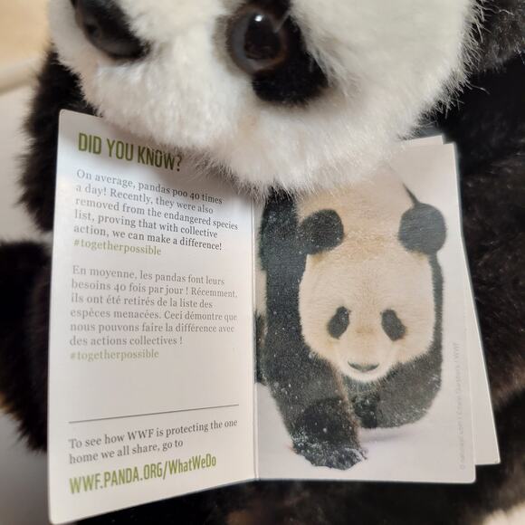 WWF Panda Mom Baby Plush 11" Protecting Pandas Dutch Design Bon Ton Toys - Picture 16 of 16